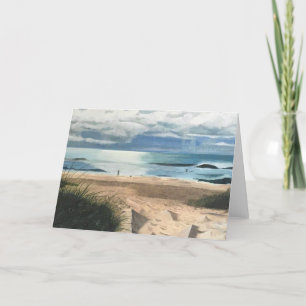 Remerciements Carte de voeux vierge Plage Peinture de soleil