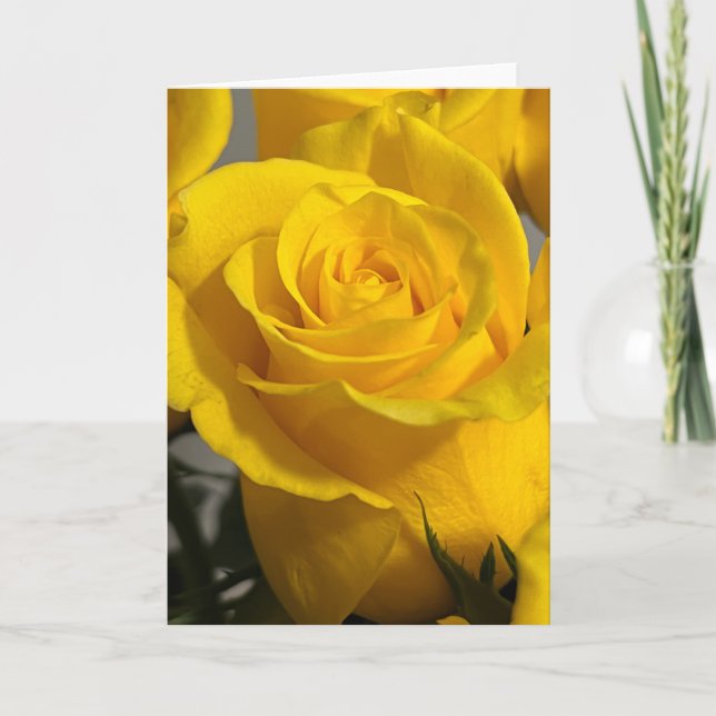 Remerciements Carte de vœux vierge Yellow Rose (Devant)
