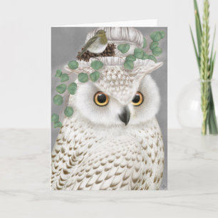 Remerciements Carte de voeux vintage pour hibou blanc moderne
