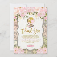 Carte de voyage vintage Rose Gold Floral