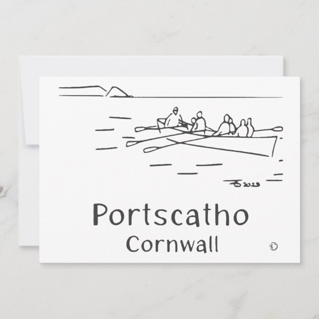 Remerciements Carte des rameurs de Portscatho (Devant)