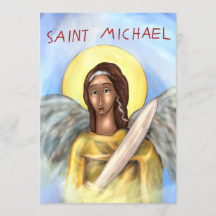 Remerciements Carte d'icône en papier de Saint Michel