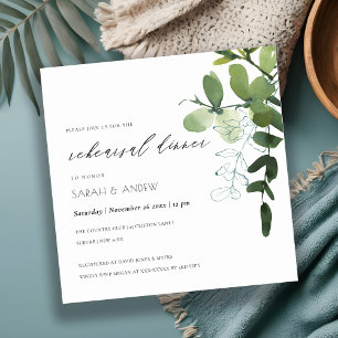 Remerciements Carte Dîner De Répétition De Folithe Vert Eucalypt
