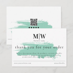Remerciements Carte d'information de commande d'emballage avec m