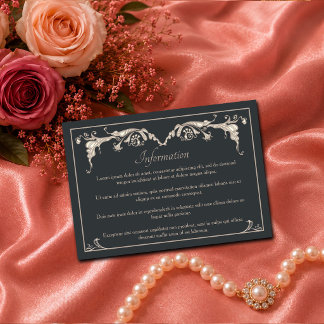 Remerciements Carte d'information de mariage baroque de luxe