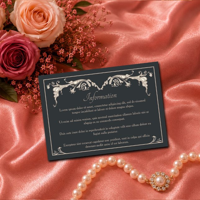 Remerciements Carte d'information de mariage baroque de luxe (Créateur téléchargé)