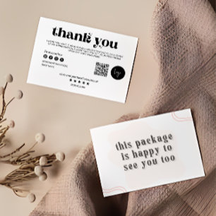 Remerciements Carte d'insertion de package Small Business