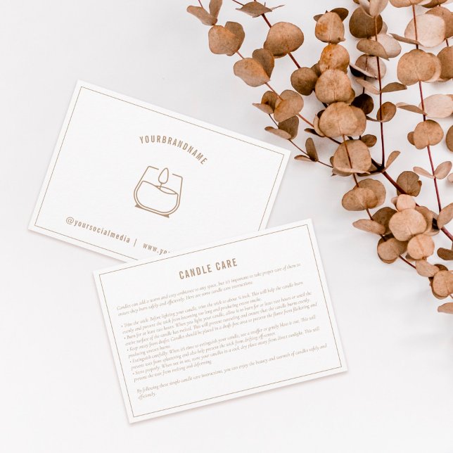 Remerciements Carte d'instruction de soins aux bougies neutres b (Créateur téléchargé)