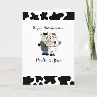 Remerciements Carte d'invitation pliée pour mariage de vaches -