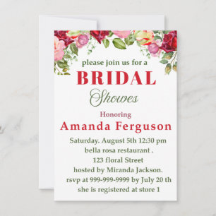 Remerciements Carte d'invitation pour la fête de douche de marié