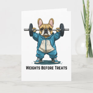 Remerciements Carte drôle de French Bulldog faisant de la muscul