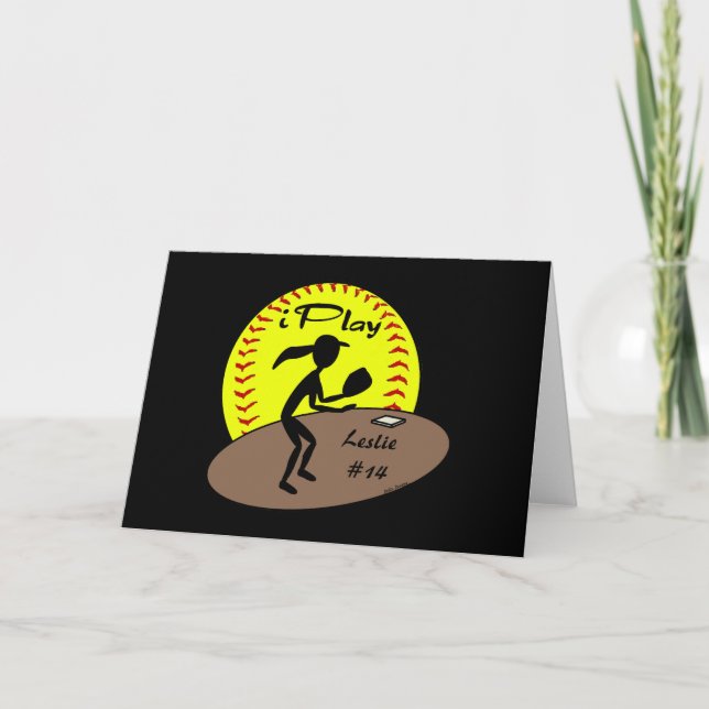 Remerciements Carte du base-ball de Fastpitch (Devant)