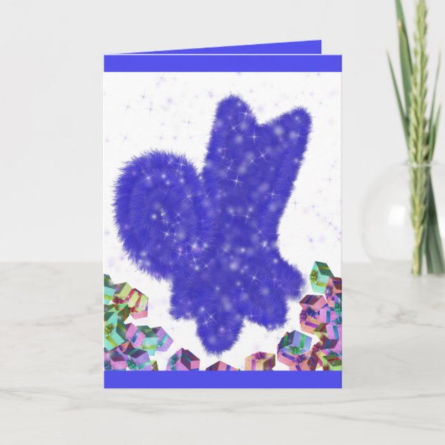 Remerciements Carte du Nouvel An pour chien de neige cool (Devant)