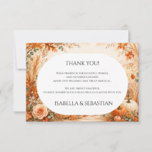 Remerciements Carte Élégante d'Automne avec Citrouilles de Maria