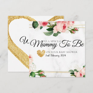 Remerciements Carte élégante de future maman pour baby shower av
