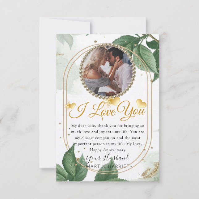 Remerciements Carte élégante de photographie de verdure pour l'a (Devant)