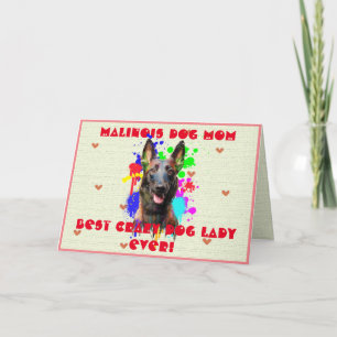 Remerciements Carte fille de chien de la mère Malinois personnal
