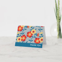 Carte florale moderne de jaune, bleue et orange de
