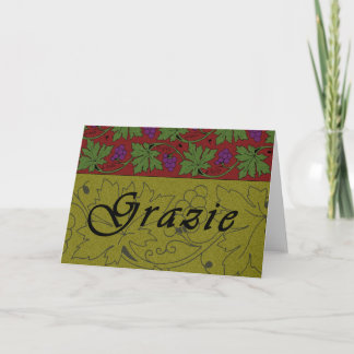 Remerciements Carte Grazie Vines de raisins
