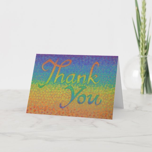Remerciements Carte impressionniste colorée de "Merci" (Devant)