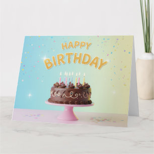 Remerciements Carte Joyeux Anniversaire Gâteau de Célébration au