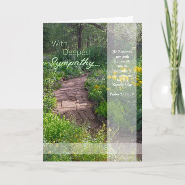 Remerciements Carte KJV 5x7 avec Psaume de Sympathie la plus pro (Devant)