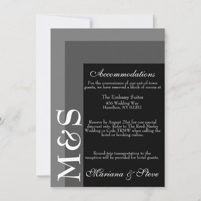 Remerciements Carte Mariage de script moderne noir et blanc (Devant)