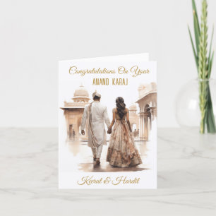 Remerciements Carte Mariage Sikh de luxe personnalisée