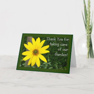 Remerciements Carte "Merci pour s'occuper de notre jardin"