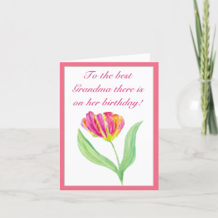 Remerciements Carte mère d'anniversaire de la tulipe rose chaud