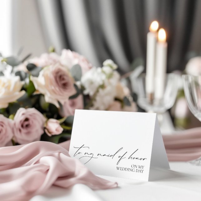 Remerciements Carte Message "À La Fille D'Honneur Le Jour De Mon ("To Maid Of Honor On My Wedding Day" Message Card)