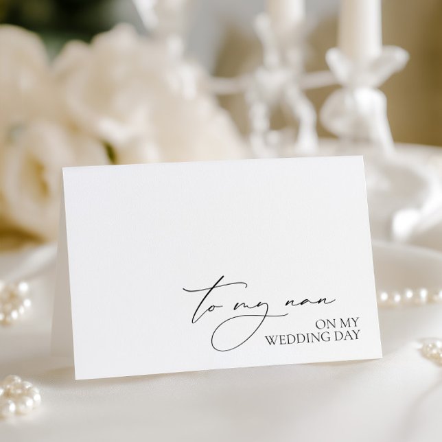 Remerciements Carte Message "À Mon Nan Le Jour De Mon Mariage" (To My Nan On My Wedding Day" Message Card)