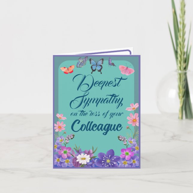 Remerciements Carte Message De Condolence Florale Perte De Collè (Devant)