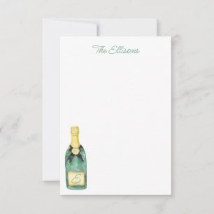 Remerciements Carte Monogramme de vin Aquarelle