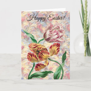 Remerciements Carte Pâques Tulip Art de style vintage