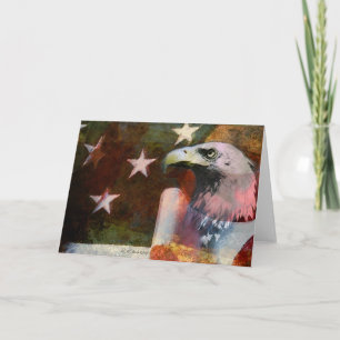 Remerciements Carte patriotique de style vintage avec Eagle