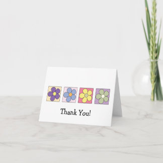 Remerciements Carte personnalisable de bande dessinée de fleurs
