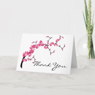 Remerciements Carte personnalisable de branche d'arbre de fleurs