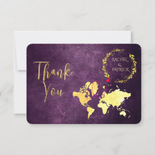 Remerciements Carte personnalisée de voyage de noces d'amour