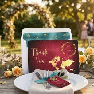 Remerciements Carte personnalisée de voyage de noces d'amour