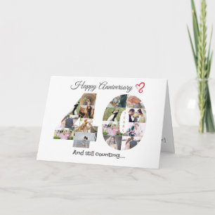 Remerciements Carte photo de l'anniversaire du Mariage de quaran