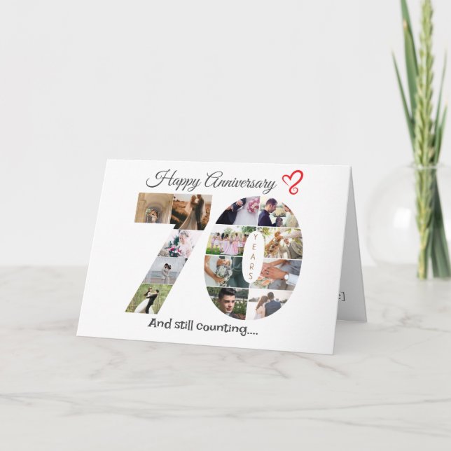 Remerciements Carte photo de l'anniversaire Mariage de soixante- (Devant)