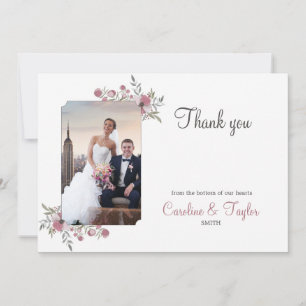 Remerciements Carte photo de l'Merci en fleurs de ranch