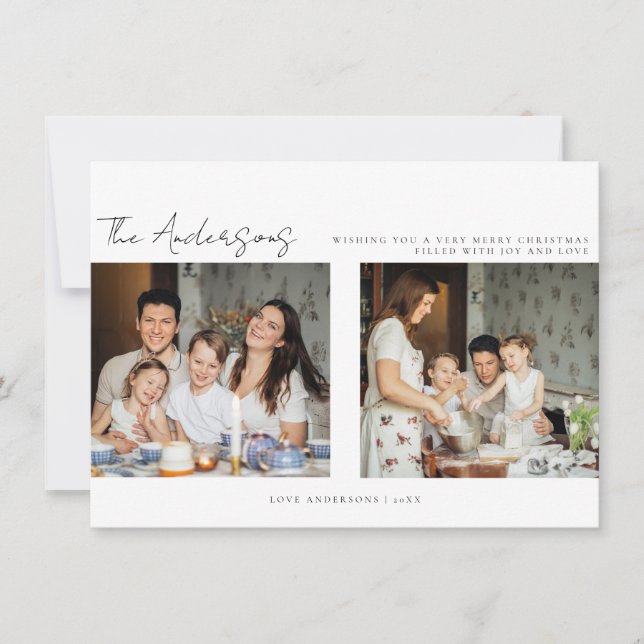 Remerciements Carte photo de Noël minimaliste (Devant)