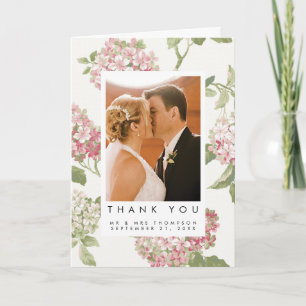 Remerciements Carte photo de remerciement de mariage à fleurs d'