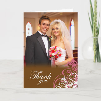 Remerciements Carte photo de remerciement de mariage aux tourbil