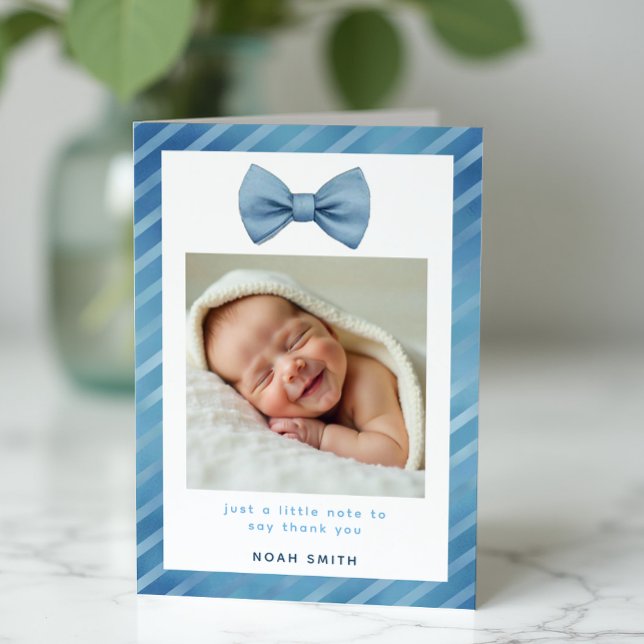 Remerciements Carte photo de remerciement pour Baby Shower avec  (Little Man, thank you card)