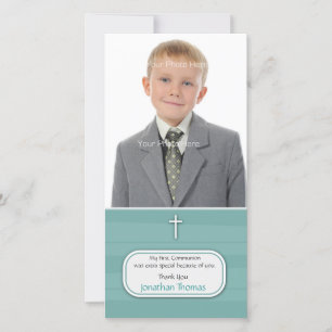 Remerciements Carte photo religieux de Blue Stripes