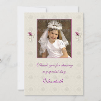 Remerciements Carte photo religieux de Cream Lace