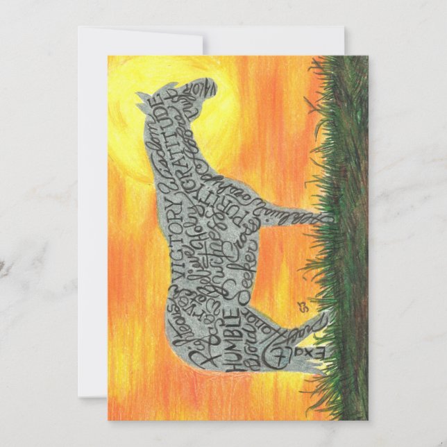 Remerciements Carte Plat Cheval Coucher De Soleil Par Sherry Jar (Devant)